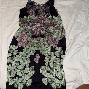 Navy  spaghetti strap floral dress​